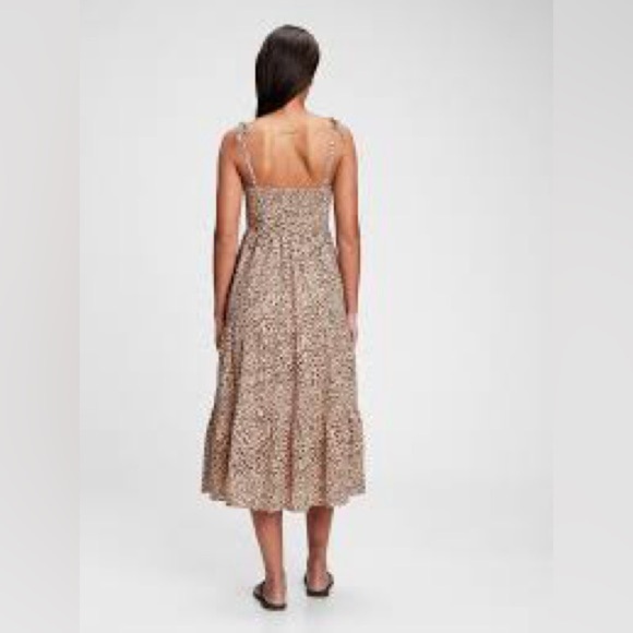 NWT GAP Tiered Cami Leopard Print button down Women's Dress with pockets Size 12 - Picture 14 of 15